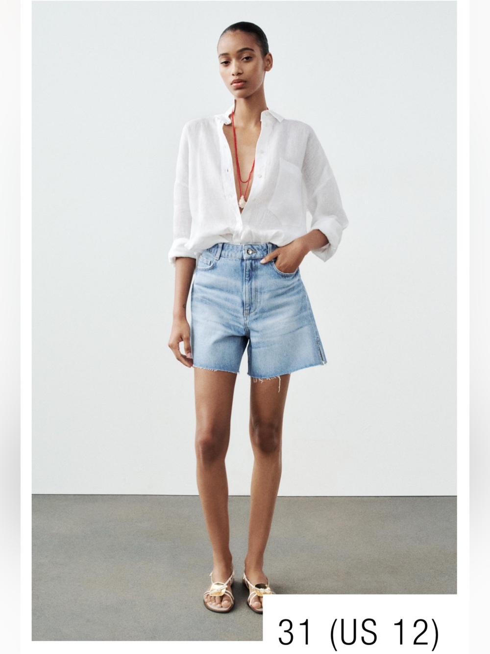 Zara Light Blue High-Rise Jean Shorts